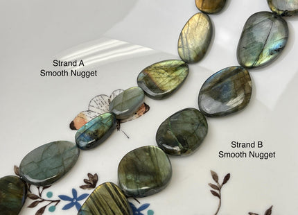 9-20x10-33mm AAA 1Labradorite Gemstone Beads Mixed Smooth or Faceted Coin Oval Shape Genuine Quality Blue Flash Labradorite 8 Inches #4724