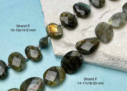 9-20x10-33mm AAA 1Labradorite Gemstone Beads Mixed Smooth or Faceted Coin Oval Shape Genuine Quality Blue Flash Labradorite 8 Inches #4724