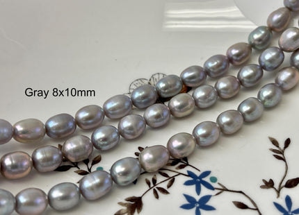 7x9mm 8x10mm AA Peacock/Gray Freshwater Pearl Beads Rice/Oval Pearl Beads #785