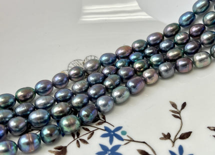 7x9mm 8x10mm AA Peacock/Gray Freshwater Pearl Beads Rice/Oval Pearl Beads #785