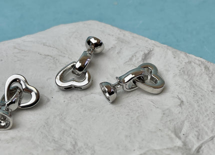 13x22 mm 925 Sterling Silver Heart Shape Clasp Sterling Silver Findings 925 Sterling Silver Clasps #1662-F