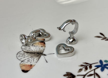 13x22 mm 925 Sterling Silver Heart Shape Clasp Sterling Silver Findings 925 Sterling Silver Clasps #1662-F