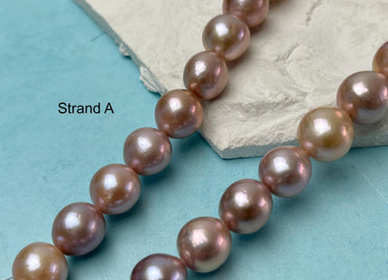 12-14mm AAAA Very Rare Natural Mauve Pink Freshwater Round Edison Pearl Bead High Luster Genuine Purple Edison Pearl 29-30 Beads #P3206