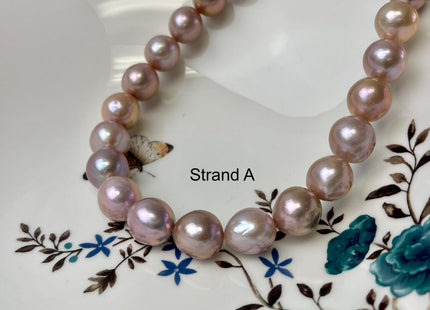 12-14mm AAAA Very Rare Natural Mauve Pink Freshwater Round Edison Pearl Bead High Luster Genuine Purple Edison Pearl 29-30 Beads #P3206