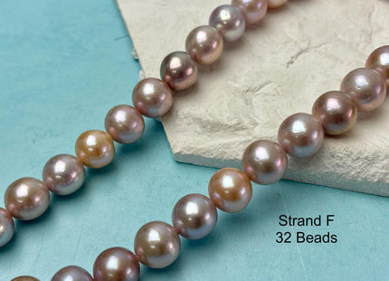12-14mm AAAA Very Rare Natural Mauve Pink Freshwater Round Edison Pearl Bead High Luster Genuine Purple Edison Pearl 29-30 Beads #P3206
