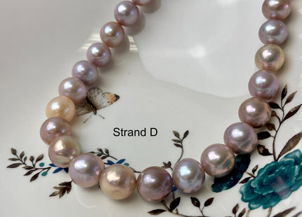 12-14mm AAAA Very Rare Natural Mauve Pink Freshwater Round Edison Pearl Bead High Luster Genuine Purple Edison Pearl 29-30 Beads #P3206