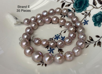10-14 mm AAAA Very Rare Natural Mauve Pink Freshwater Round Edison Pearl Bead High Luster Genuine Purple Edison Pearl 35 Beads #P3193