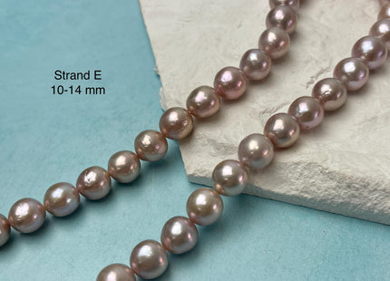10-14 mm AAAA Very Rare Natural Mauve Pink Freshwater Round Edison Pearl Bead High Luster Genuine Purple Edison Pearl 35 Beads #P3193
