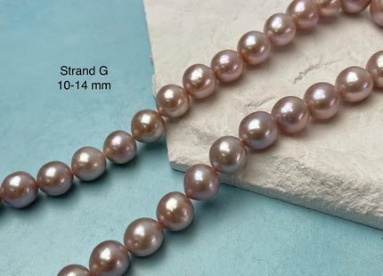 10-14 mm AAAA Very Rare Natural Mauve Pink Freshwater Round Edison Pearl Bead High Luster Genuine Purple Edison Pearl 35 Beads #P3193