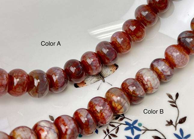 12x16 mm 0r 13x18 mm AAA DZI Tibetan Agate Large Hole Faceted Drum Brown Color Agate Hole Size 1.8 mm Quality Agate 14 Inches Strand #2626