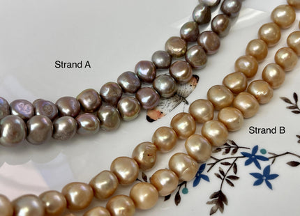 9-11 mm Grayish Brown or Champagne Color Freshwater Pearl Potato Nugget Beads Genuine Natural Nugget Pearls #P3196