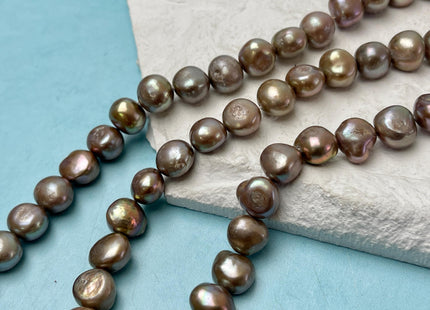 9-11 mm Grayish Brown or Champagne Color Freshwater Pearl Potato Nugget Beads Genuine Natural Nugget Pearls #P3196