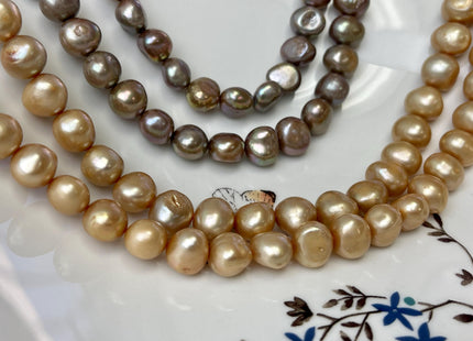 9-11 mm Grayish Brown or Champagne Color Freshwater Pearl Potato Nugget Beads Genuine Natural Nugget Pearls #P3196