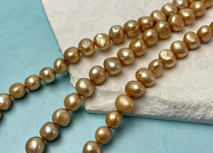 9-11 mm Grayish Brown or Champagne Color Freshwater Pearl Potato Nugget Beads Genuine Natural Nugget Pearls #P3196
