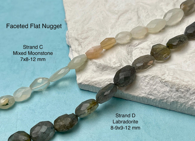 6-12 mm Faceted Heishi or Barrel Shape Amazonite Moonstone Quartz Gemstone Beads Genuine Natural Mixed Gemstones 8 Inches Strand #4735