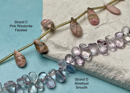 8-19 mm Faceted Flat Briolette Chip Amethyst Moonstone Lapis Amazonite Gemstone Beads Genuine Natural Mixed Gemstones 8 Inches Strand #4736