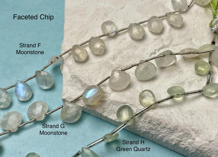 8-19 mm Faceted Flat Briolette Chip Amethyst Moonstone Lapis Amazonite Gemstone Beads Genuine Natural Mixed Gemstones 8 Inches Strand #4736