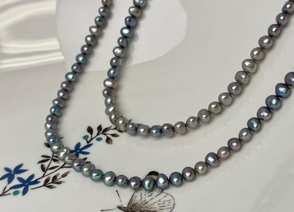 4.5-5mm AAAA Blue Peacock Round Nugget Freshwater Pearls Genuine Very Rare Super High Luster Peacock Round Nugget Pearls #P3212