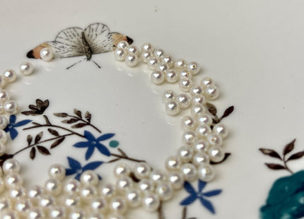 3mm 4mm AAAAA Natural White Perfect Round Edison Freshwater Akoya Quality Pearl Genuine Natural White Super High Luster Round Pearl #P3198