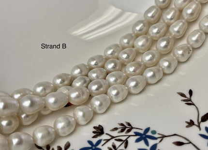 8-9x10-14 mm Natural White Freshwater Pearl Rice/Oval Shape Pearl Beads Genuine High Quality Freshwater Pearls #P3199