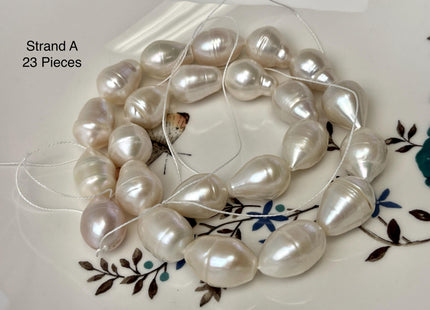 11-12x15-19 mm Natural White Freshwater Pearl Rice/Oval Shape Pearl Beads Genuine High Quality Large Freshwater Pearls #P3200