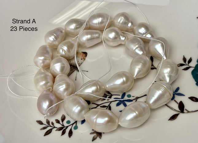 11-12x15-19 mm Natural White Freshwater Pearl Rice/Oval Shape Pearl Beads Genuine High Quality Large Freshwater Pearls #P3200