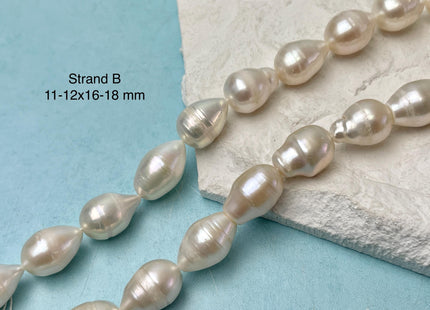 11-12x15-19 mm Natural White Freshwater Pearl Rice/Oval Shape Pearl Beads Genuine High Quality Large Freshwater Pearls #P3200