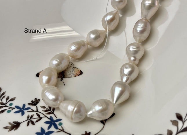 11-12x15-19 mm Natural White Freshwater Pearl Rice/Oval Shape Pearl Beads Genuine High Quality Large Freshwater Pearls #P3200
