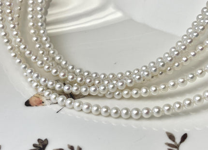 3mm 4mm AAAAA Natural White Perfect Round Edison Freshwater Akoya Quality Pearl Genuine Natural White Super High Luster Round Pearl #P3198