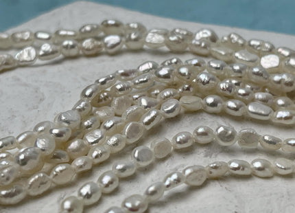 2.5-3x4 mm AA Natural White Rice Nugget Tiny Freshwater Seed Pearls Genuine Natural Rice Freshwater Pearl Beads #P3225