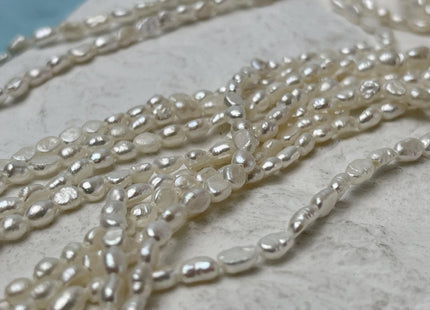 2.5-3x4 mm AA Natural White Rice Nugget Tiny Freshwater Seed Pearls Genuine Natural Rice Freshwater Pearl Beads #P3225