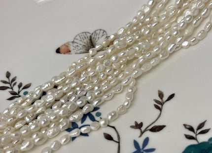 2.5-3x4 mm AA Natural White Rice Nugget Tiny Freshwater Seed Pearls Genuine Natural Rice Freshwater Pearl Beads #P3225