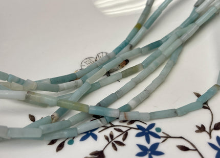 3x7 mm Tube Shape Amazonite Gemstone Beads Genuine Blue Green Gemstones Loose Spacer Beads 15.5 Inches Strand #4726
