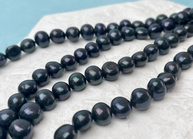 10-11 mm AA Dark Green Black Color Freshwater Pearl Potato Nugget Beads Genuine Natural Potato Nugget Pearls #P3215