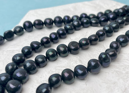 10-11 mm AA Dark Green Black Color Freshwater Pearl Potato Nugget Beads #P3215