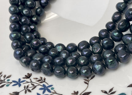 10-11 mm AA Dark Green Black Color Freshwater Pearl Potato Nugget Beads #P3215