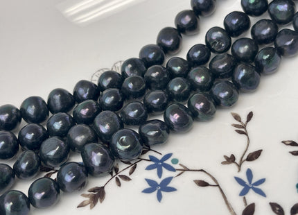 10-11 mm AA Dark Green Black Color Freshwater Pearl Potato Nugget Beads #P3215