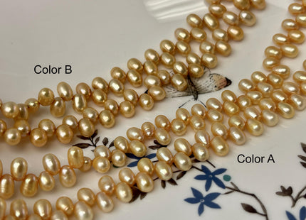 4-5x6-7mm AA Top Drilled Champagne Brown Color Rice/Oval Freshwater Pearl Beads Genuine High Luster Dancing Freshwater Pearls #P3216