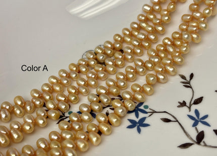 4-5x6-7mm AA Top Drilled Champagne Brown Color Rice/Oval Freshwater Pearl Beads Genuine High Luster Dancing Freshwater Pearls #P3216