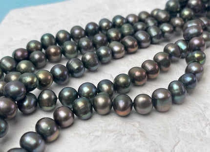 7-8 mm AA Dark Green Peacock Color Potato Freshwater Pearl Beads Genuine Cultured Freshwater Peacock Color Pearl Beads #P3221