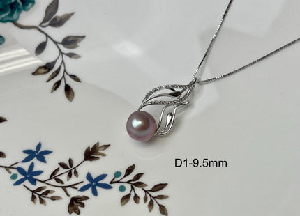 One-Of-A-Kind 9 mm AAAA Very Rare Natural White Purple Mauve Peacock Black Genuine Edison Round Pearl Pendant Vermeil Gold Jewelry #PD0001