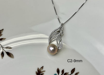 One-Of-A-Kind 9 mm AAAA Very Rare Natural White Purple Mauve Peacock Black Genuine Edison Round Pearl Pendant Vermeil Gold Jewelry #PD0001