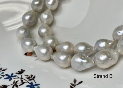 14-18 mm Natural White Edison Baroque Freshwater Pearls Beads Genuine Rare Round/Tear Drop White Baroque Pearls #P3246