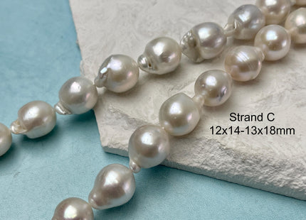 14-18 mm Natural White Edison Baroque Freshwater Pearls Beads Genuine Rare Round/Tear Drop White Baroque Pearls #P3246