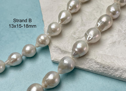 14-18 mm Natural White Edison Baroque Freshwater Pearls Beads Genuine Rare Round/Tear Drop White Baroque Pearls #P3246