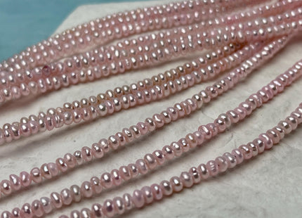 2x3 mm Baby Pink Tiny Freshwater Potato Button Pearls Genuine Freshwater Seed Soft Pink Color Pearl Beads #P1049