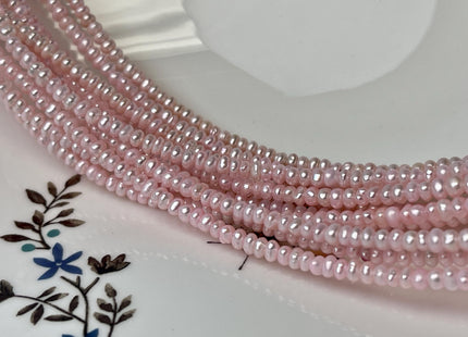 2x3 mm Baby Pink Tiny Freshwater Potato Button Pearls Genuine Freshwater Seed Soft Pink Color Pearl Beads #P1049