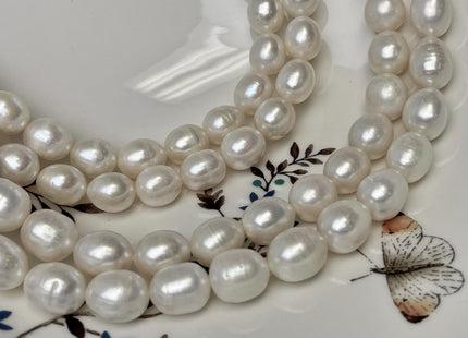 10-11x13 mm AA Natural White Freshwater Pearl Beads Rice/Oval Shape Genuine Large Size Cultured Freshwater Pearls #P3227