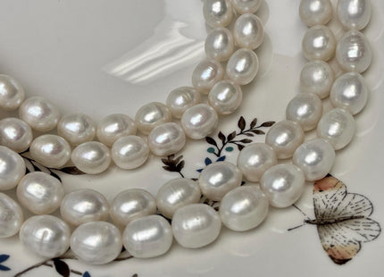 10-11x13 mm AA Natural White Freshwater Pearl Beads Rice/Oval Shape Genuine Large Size Cultured Freshwater Pearls #P3227