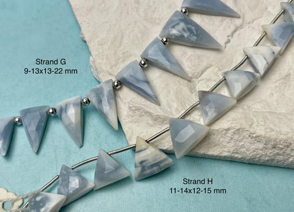 8-16 mm Mixed Faceted Rectangle Teardrop Triangle Shapes Blue Opal Gemstone Beads Genuine Natural Mixed Gemstones 8 Inches Strand #4738